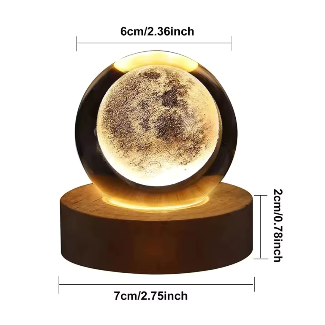 Lampara Luna Llena 3D Flotante