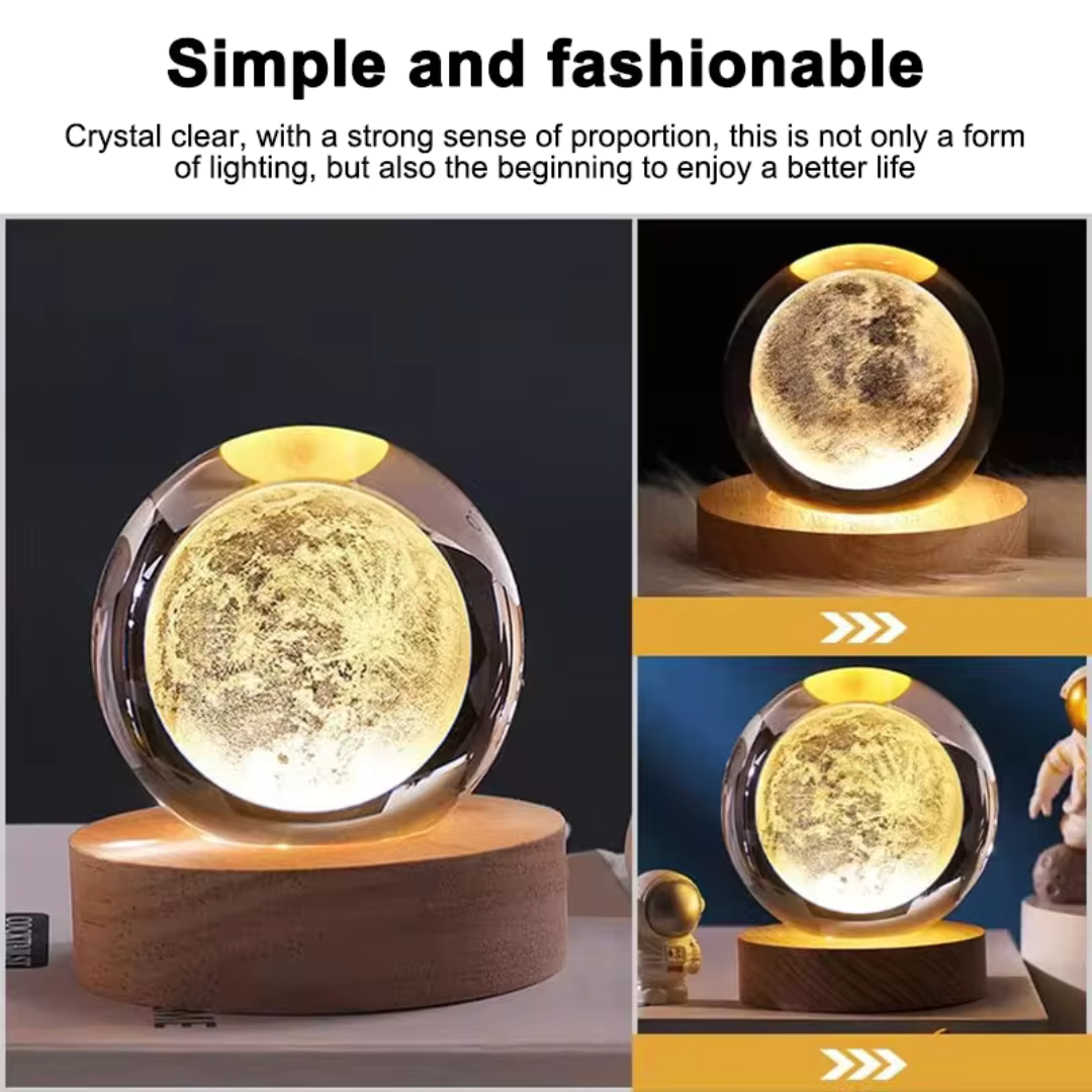 Lampara Luna Llena 3D Flotante